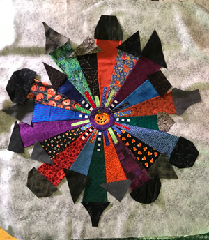Halloween Dresden Neighborhood quilt applique detail www.dlstewart.com